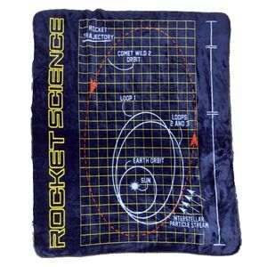 Lands End Rocket Science Throw Blanket Fleece Moon Exploration Space Artemis